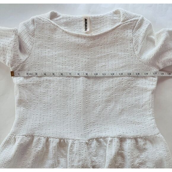 Anthropologie Women's Amadi Textured 3/4 Sleeve Peplum Top in White Size Small - Picture 11 of 13